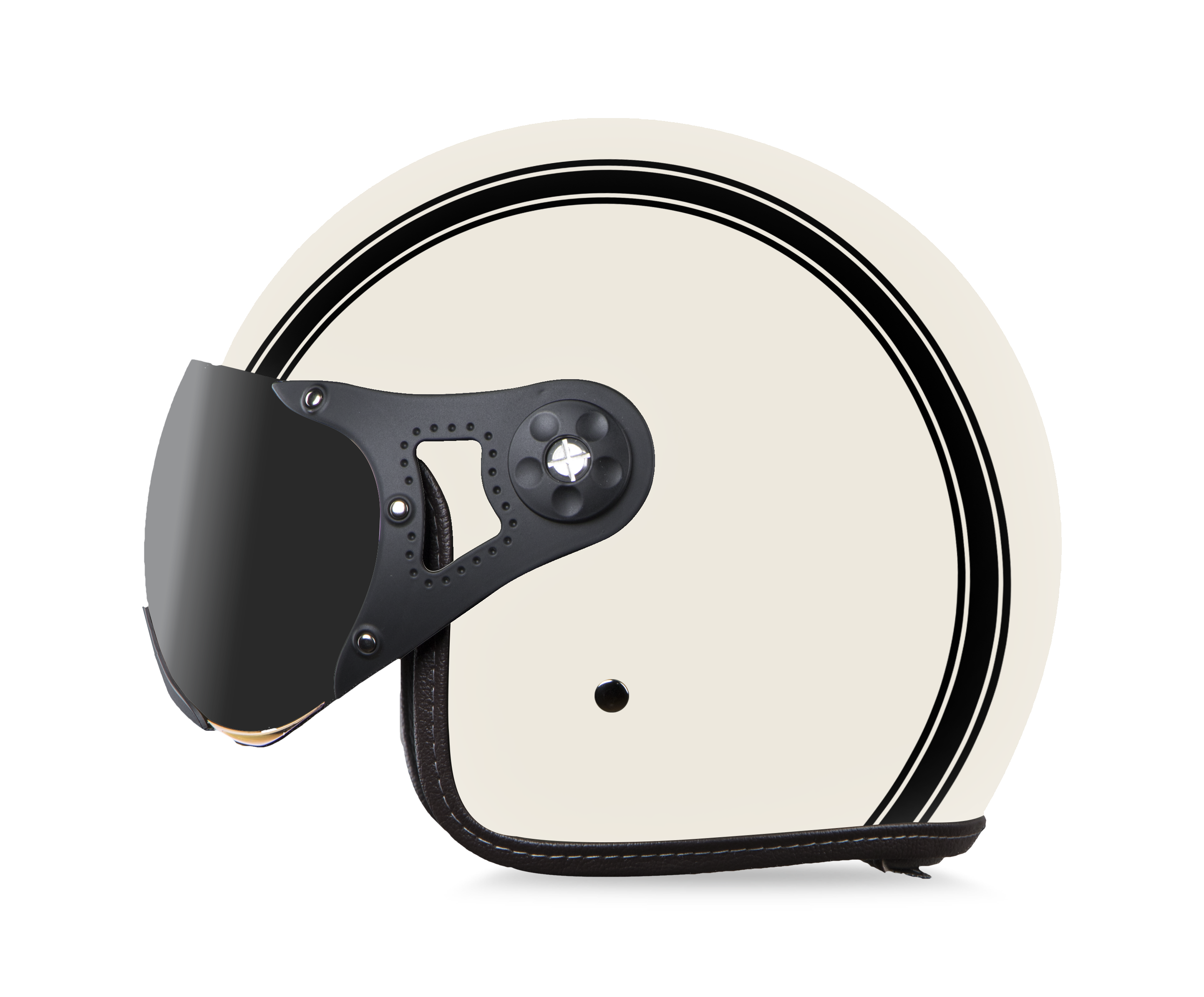 SB-40 DOT STRIPE MAT OFF-WHITE WITH (WITH EXTRA CLEAR VISOR)